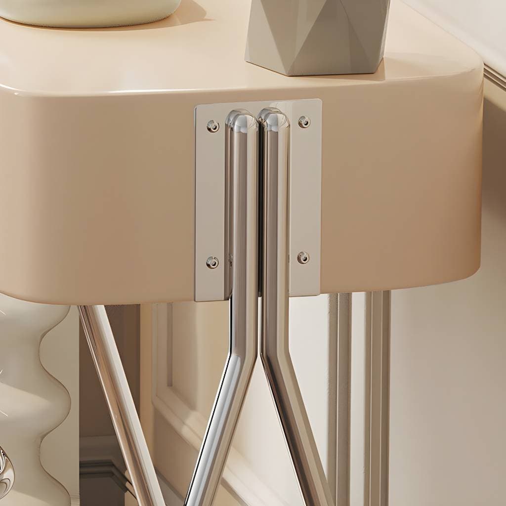 Toucador em madeira de engenharia preto/bege com banco – product detail view 9