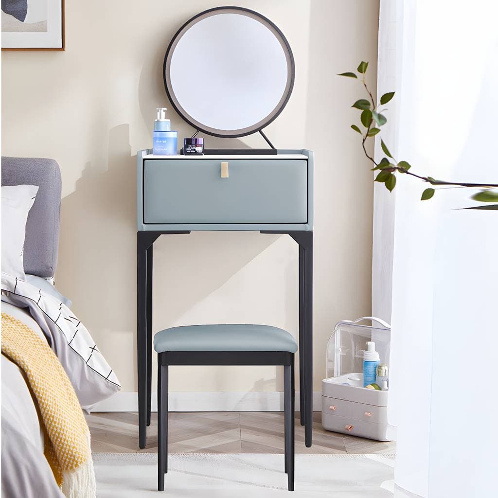 Pine Bedroom Contemporary Storage Box 1 Drawers Wood Vanity Table – Makeup Vanities