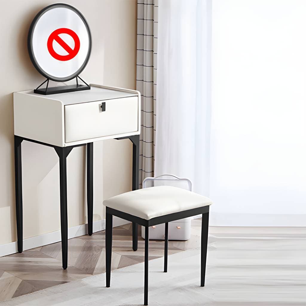 Pine Bedroom Contemporary Storage Box 1 Drawers Wood Vanity Table – product detail view 2