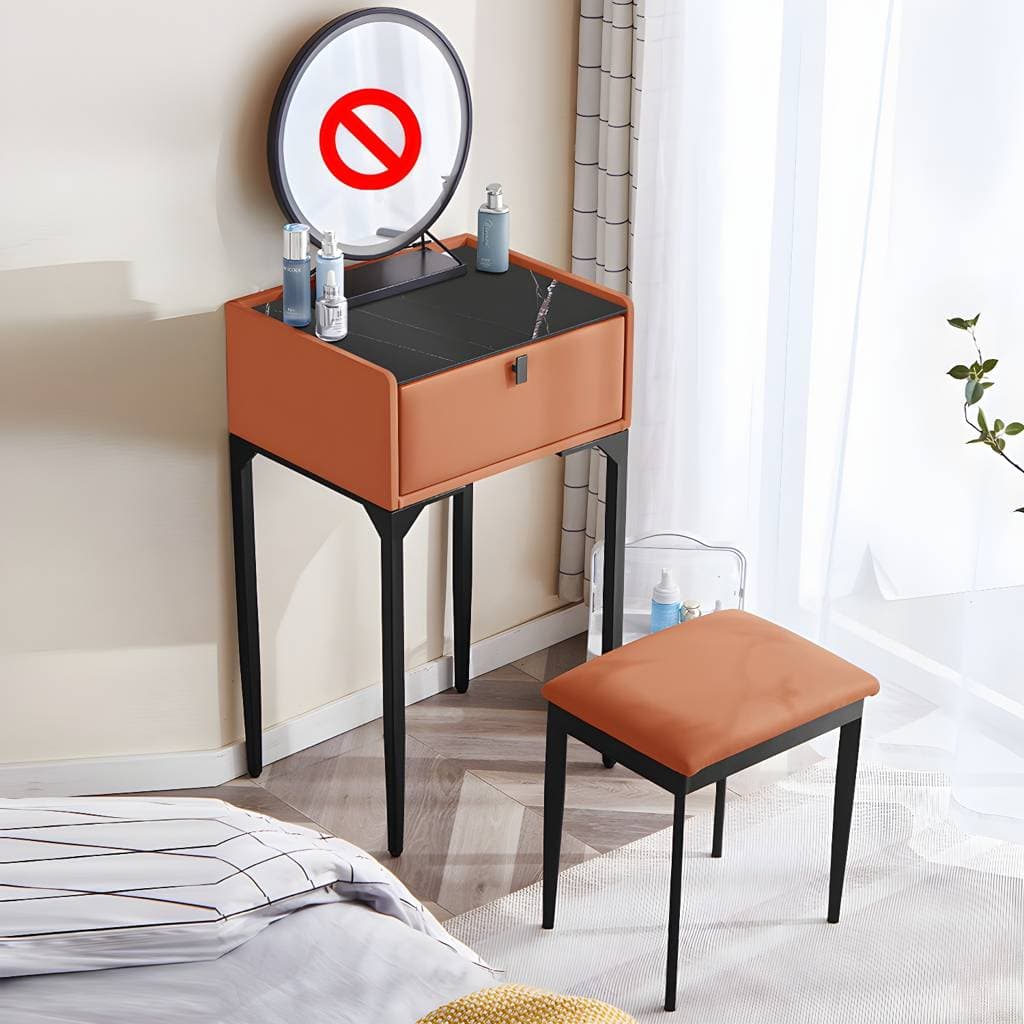 Pine Bedroom Contemporary Storage Box 1 Drawers Wood Vanity Table – product detail view 5