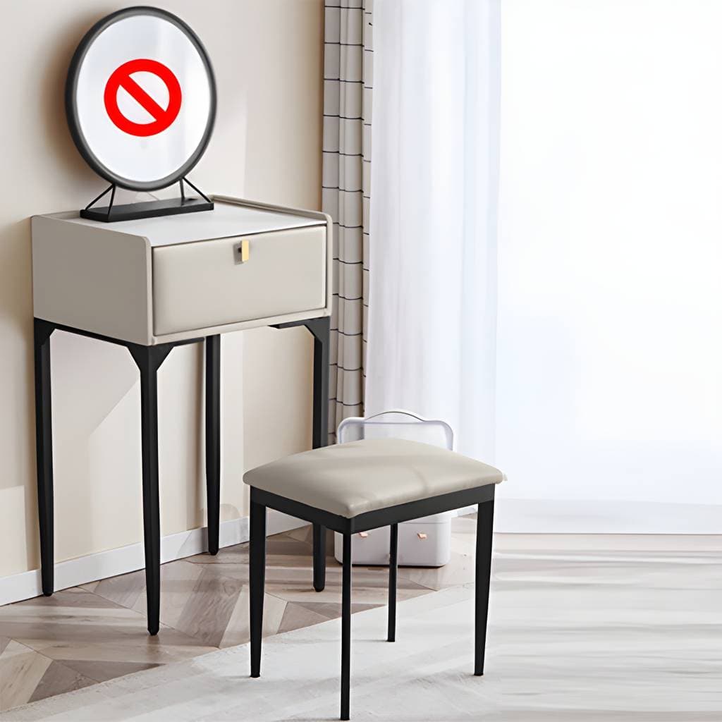 Pine Bedroom Contemporary Storage Box 1 Drawers Wood Vanity Table – Khaki / Modern / Wood option