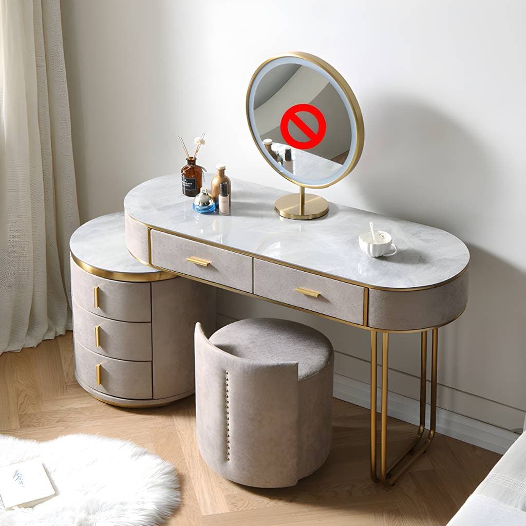 Toucador glamoroso em madeira e ardósia – product detail view 4