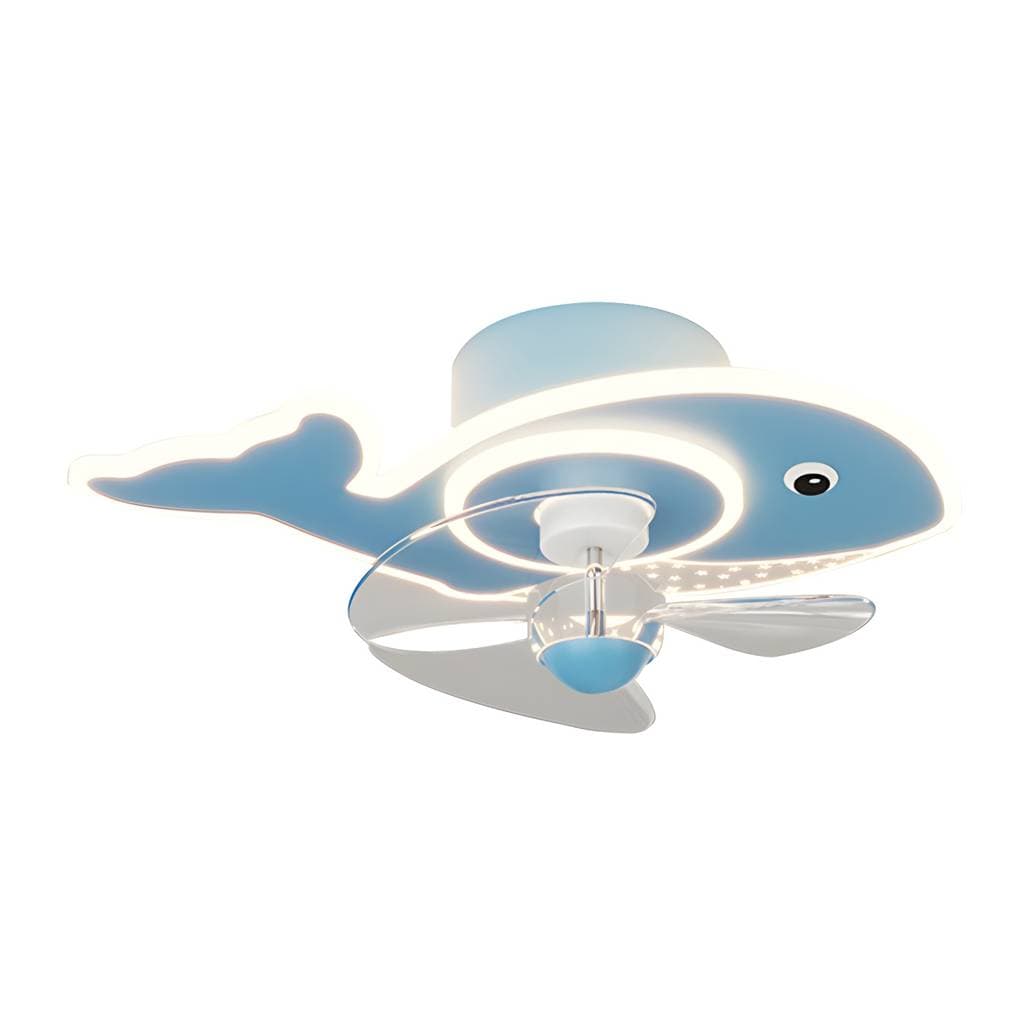 3-Blade Pink/Blue Ceiling Fan Children Metallic Fan with Light for Dining Room – product detail view 9