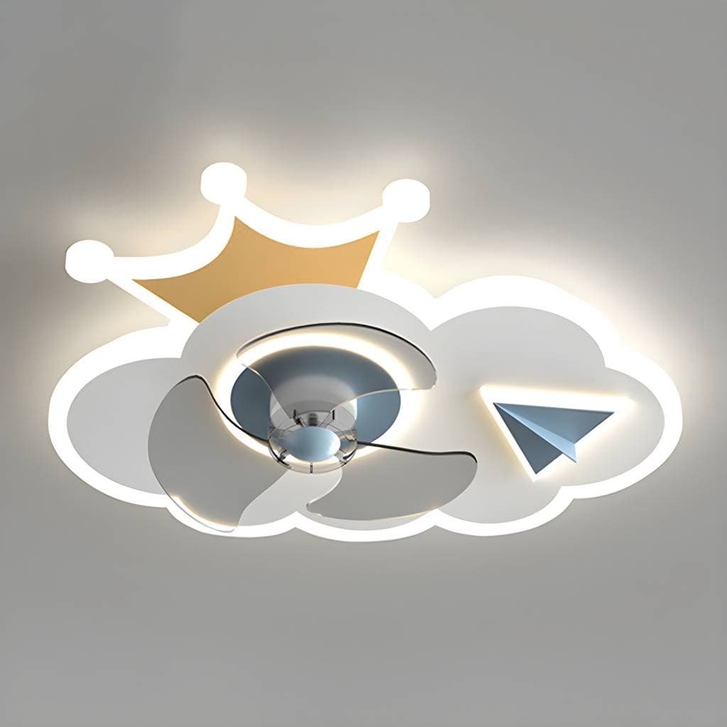 3-Blade Pink/Blue Ceiling Fan Children Metallic Fan with Light for Dining Room – product detail view 13