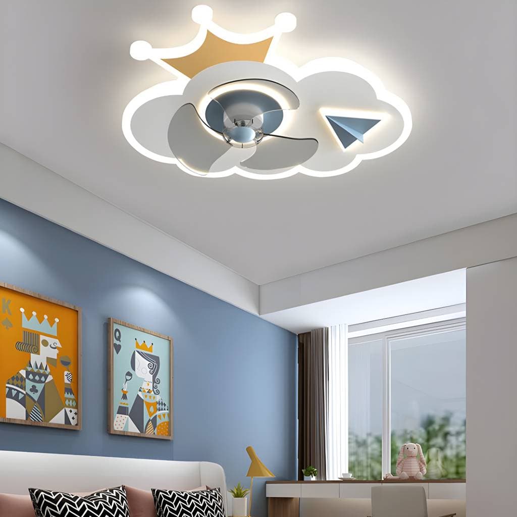 3-Blade Pink/Blue Ceiling Fan Children Metallic Fan with Light for Dining Room – product detail view 20