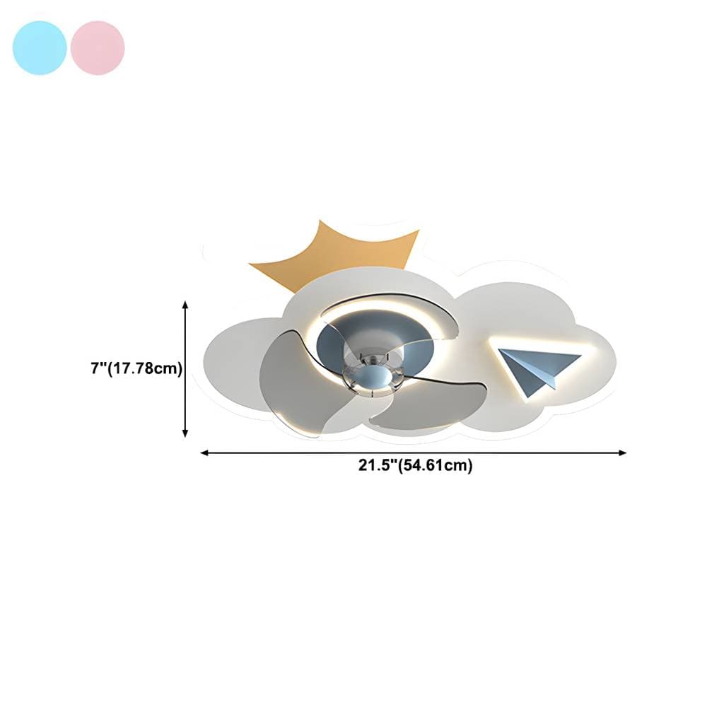 3-Blade Pink/Blue Ceiling Fan Children Metallic Fan with Light for Dining Room – product detail view 24