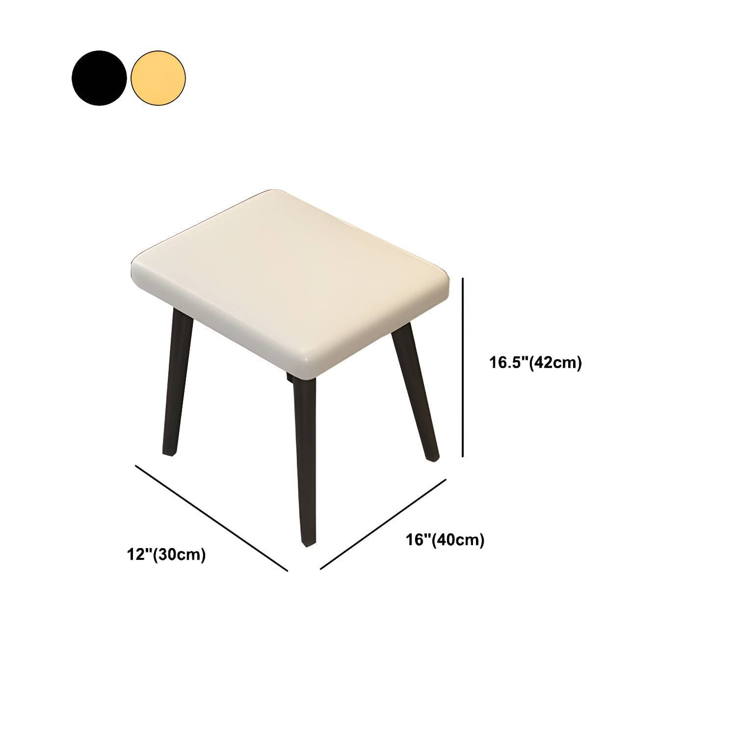 Wooden Flip-top Vanity Set with Stool and Mirror, 15.75" D x 31.89" H, White – product detail view 22