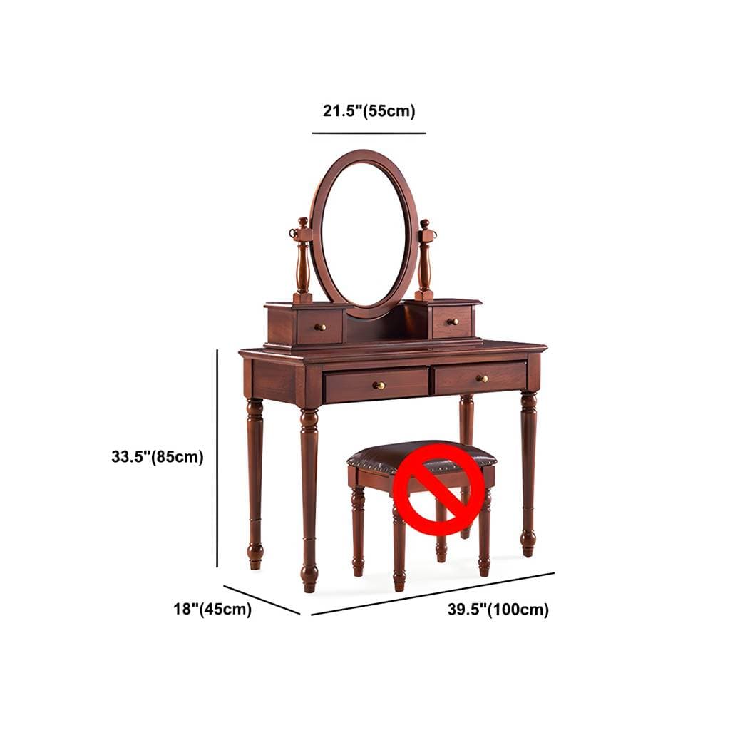 Toucador tradicional em madeira com gaveta, acabamento Grand Walnut – product detail view 12