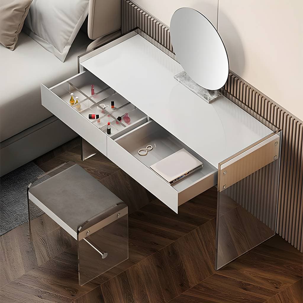 Toucador contemporâneo em madeira com gavetas de arrumação – product detail view 5