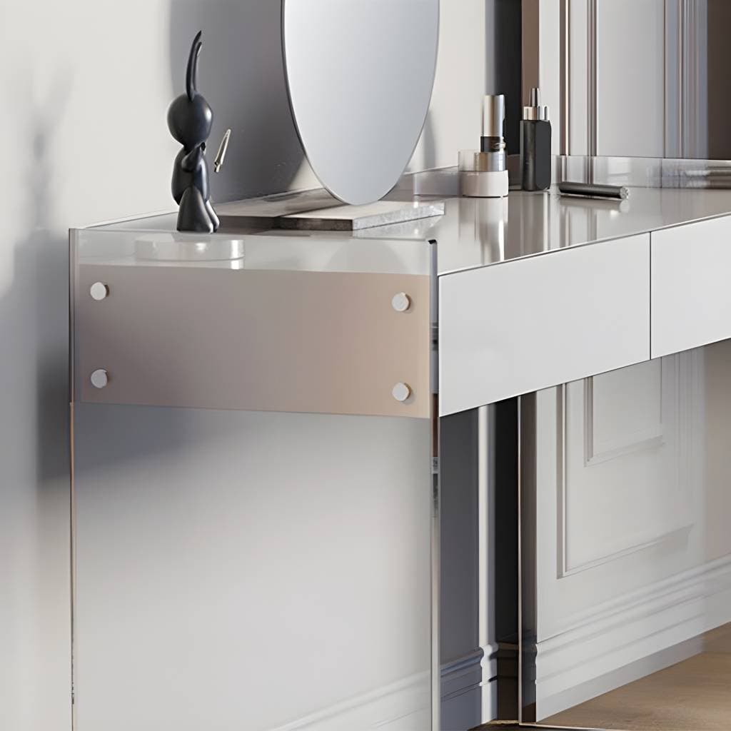 Toucador contemporâneo em madeira com gavetas de arrumação – product detail view 11