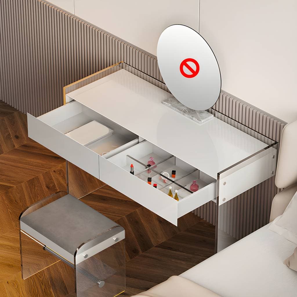 Toucador contemporâneo em madeira com gavetas de arrumação – product detail view 19