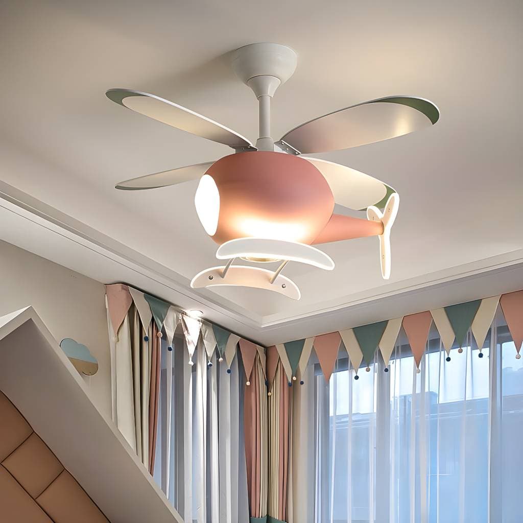 Unique Shape Metal Ceiling Fan Lighting Kids Style Ceiling Fan Lamps – product detail view 6