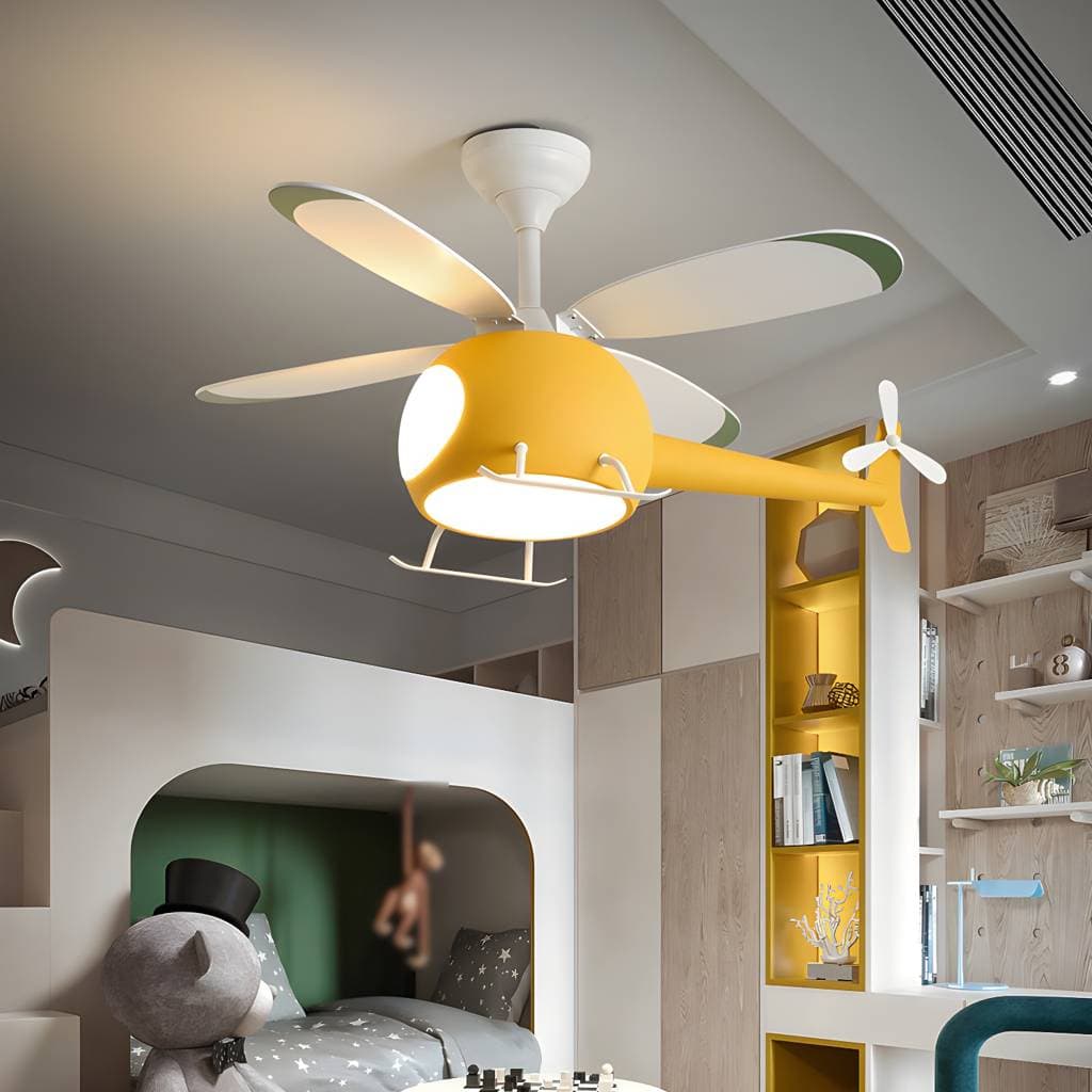 Unique Shape Metal Ceiling Fan Lighting Kids Style Ceiling Fan Lamps – product detail view 8