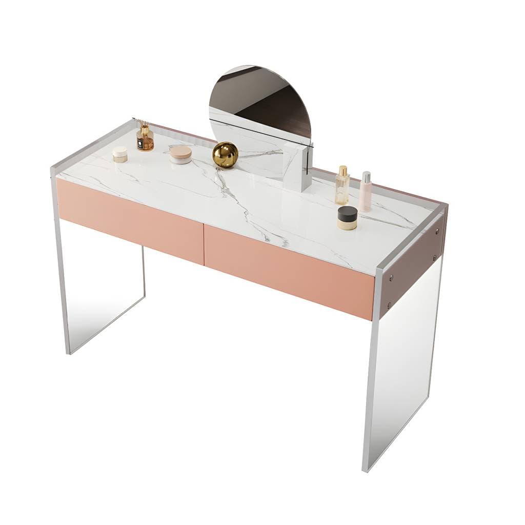 Toucador contemporâneo em mármore e acrílico com 2 gavetas – product detail view 9