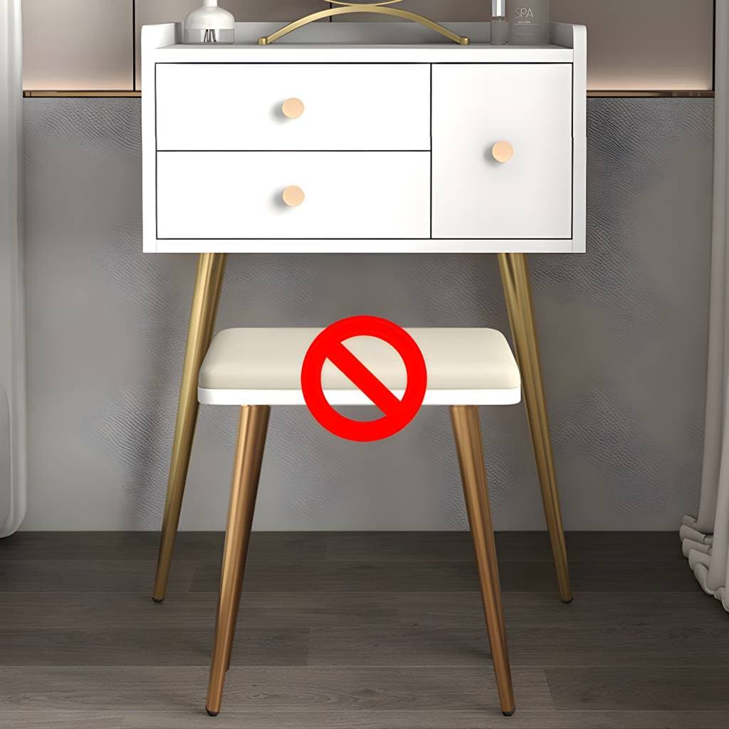 Contemporary Dresser Wooden Makeup Counter With 3 Storage Drawers for Bedroom – 24"L x 16"W x 31"H / White / Makeup Vanity option