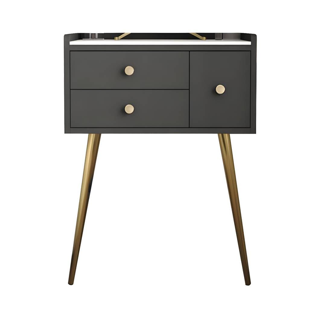 Contemporary Dresser Wooden Makeup Counter With 3 Storage Drawers for Bedroom – product detail view 5