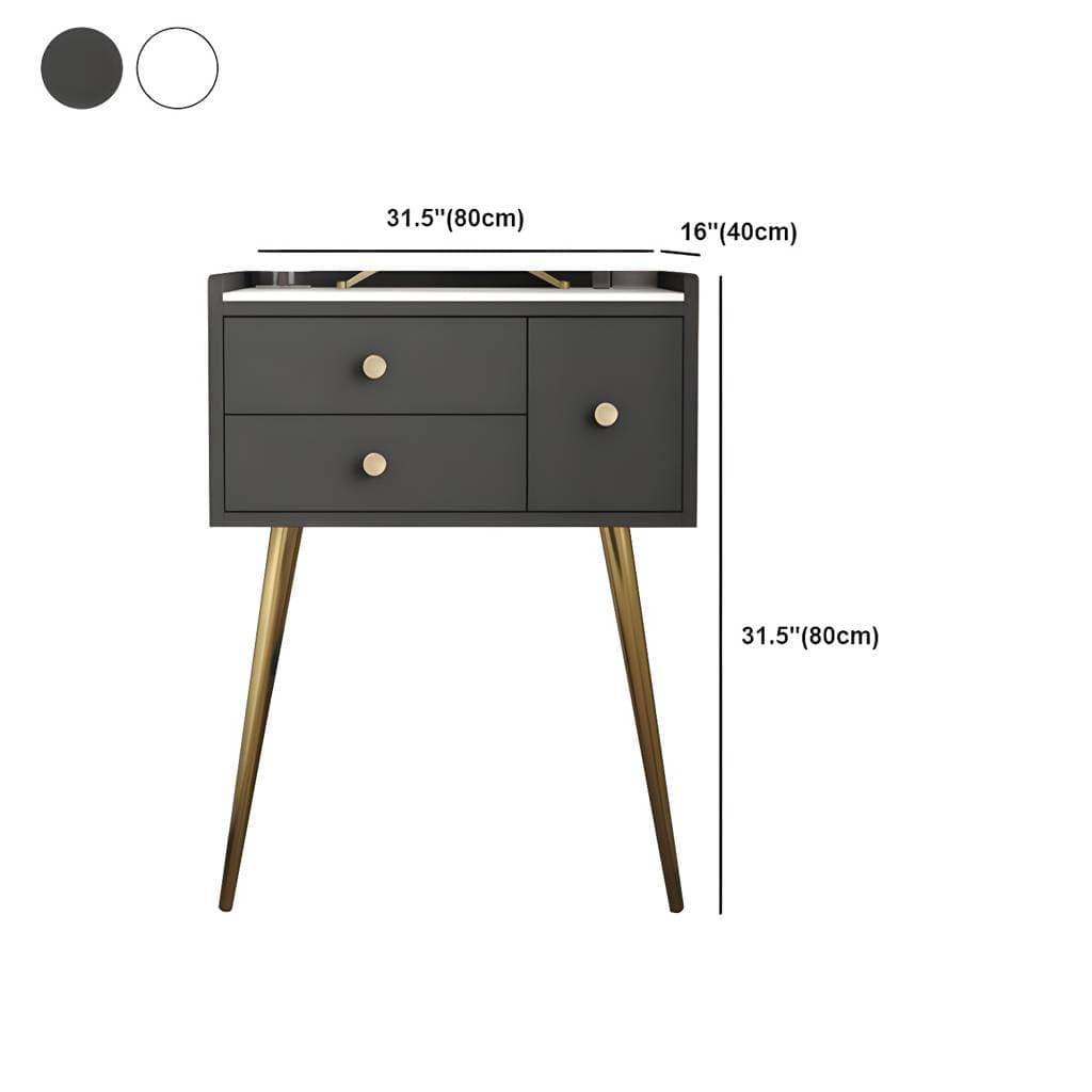 Contemporary Dresser Wooden Makeup Counter With 3 Storage Drawers for Bedroom – product detail view 10