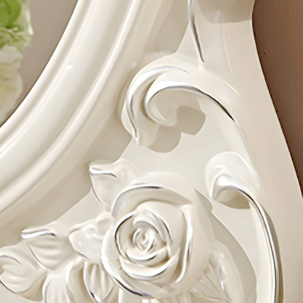 Toucador com banco e 4 gavetas, branco, preto e dourado, 18,89 × 63,77 polegadas – product detail view 11