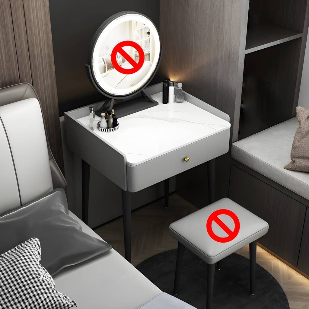 Toucador contemporâneo em madeira com gaveta – product detail view 4