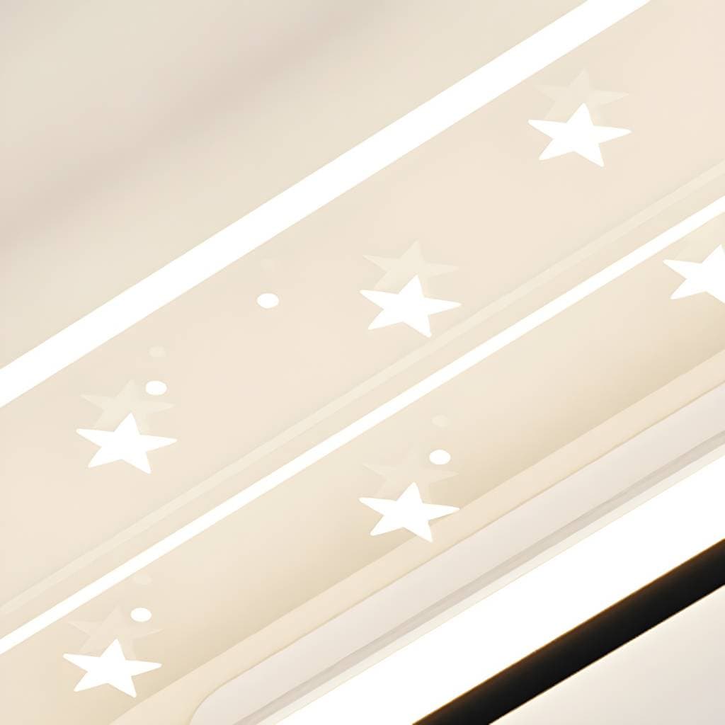 Ventoinha de teto LED Estrela com abajur acrílico para quarto – product detail view 12