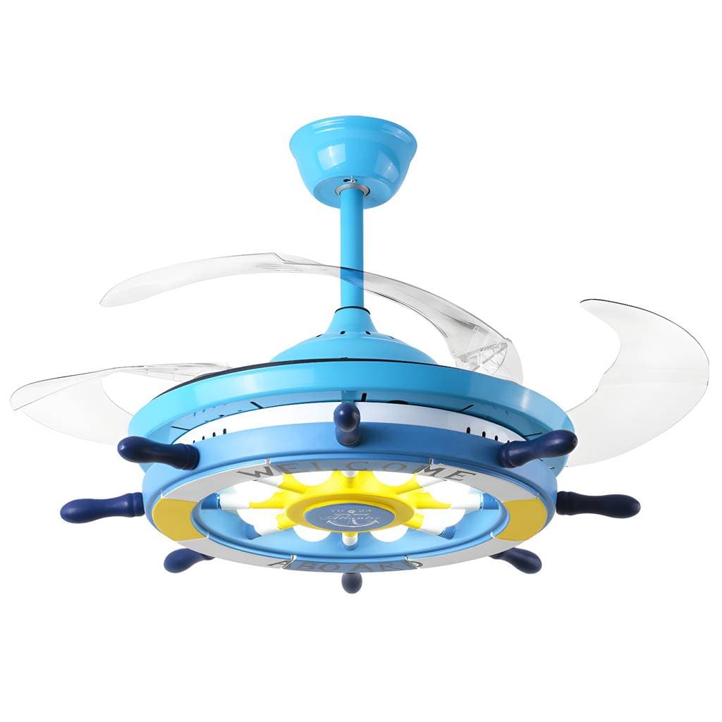 Ventoinha de teto LED infantil em metal com pás retráteis – product detail view 5