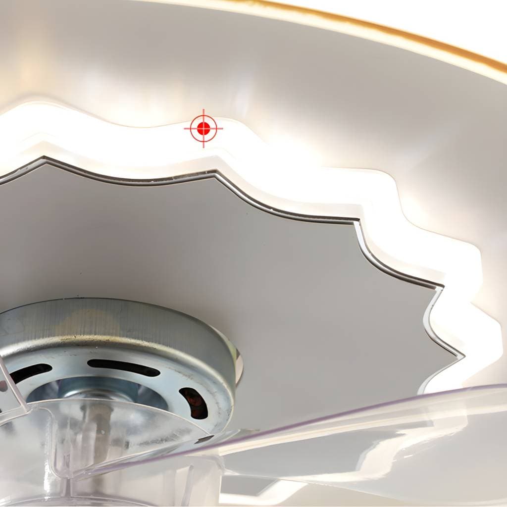 Ventoinha de teto circular simples com luz LED em acrílico para quarto – product detail view 12