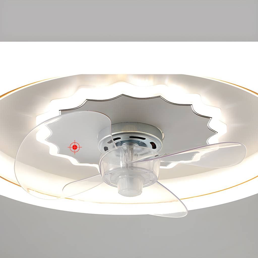 Ventoinha de teto circular simples com luz LED em acrílico para quarto – product detail view 13