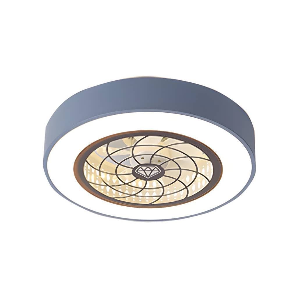 Ventoinha de teto LED nórdica em tambor de metal vazado – product detail view 10