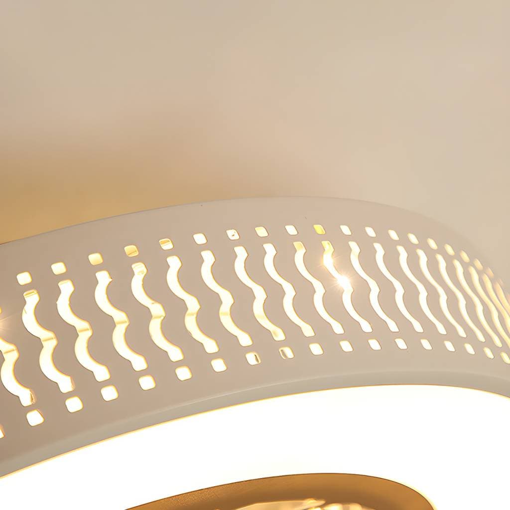 Ventoinha de teto LED nórdica em tambor de metal vazado – product detail view 12