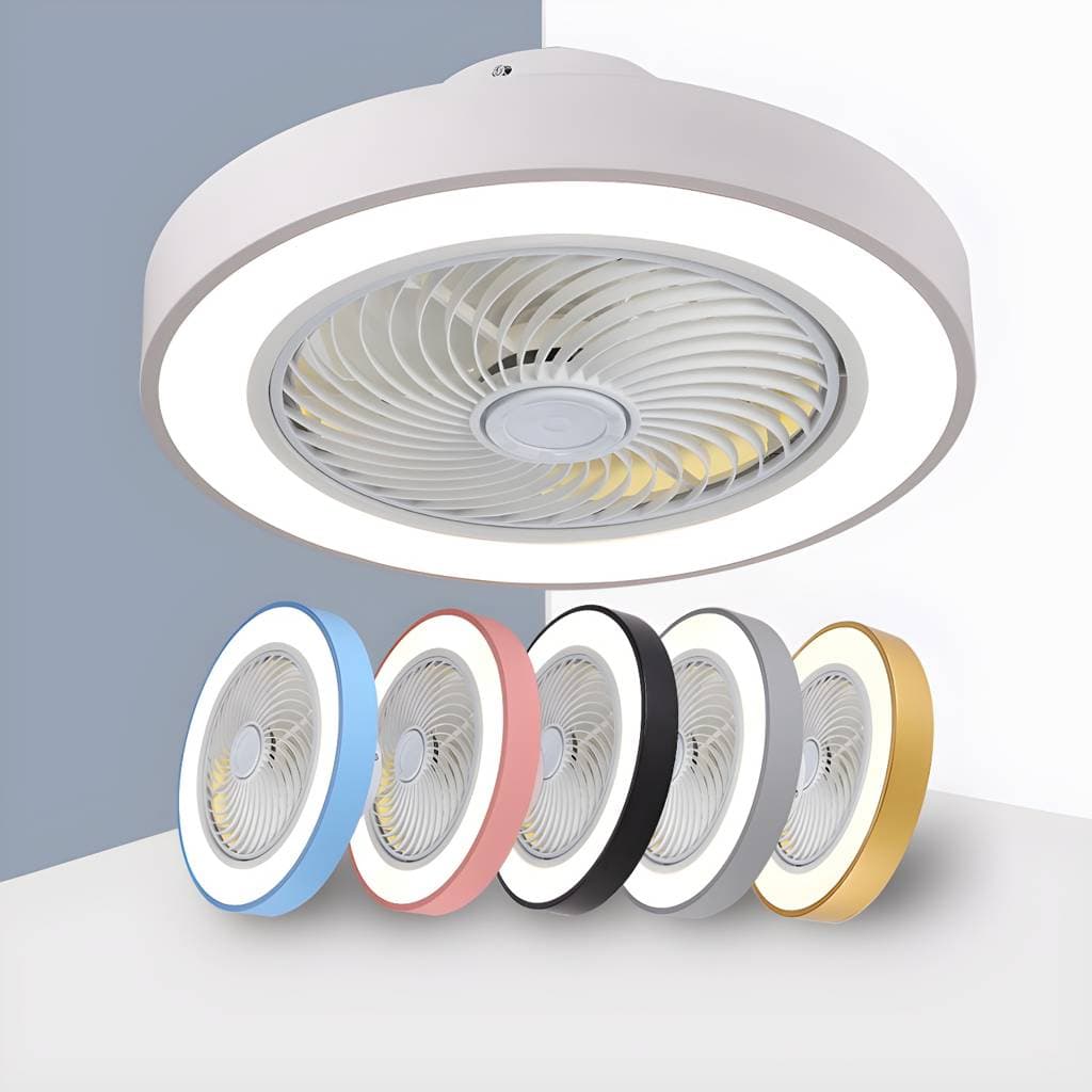 Ventoinha de teto LED Túnel de Vento em metal, estilo macaron e montagem semiembutida, para residência – product detail view 2