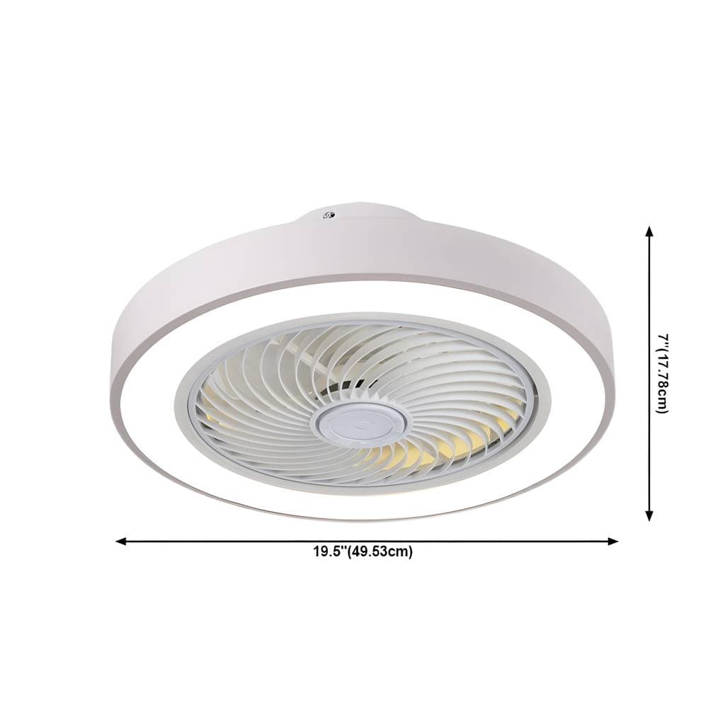 Ventoinha de teto LED Túnel de Vento em metal, estilo macaron e montagem semiembutida, para residência – product detail view 6
