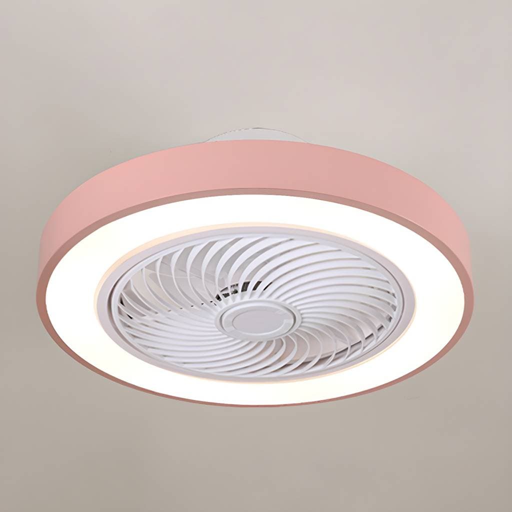 Ventoinha de teto LED Túnel de Vento em metal, estilo macaron e montagem semiembutida, para residência – product detail view 9