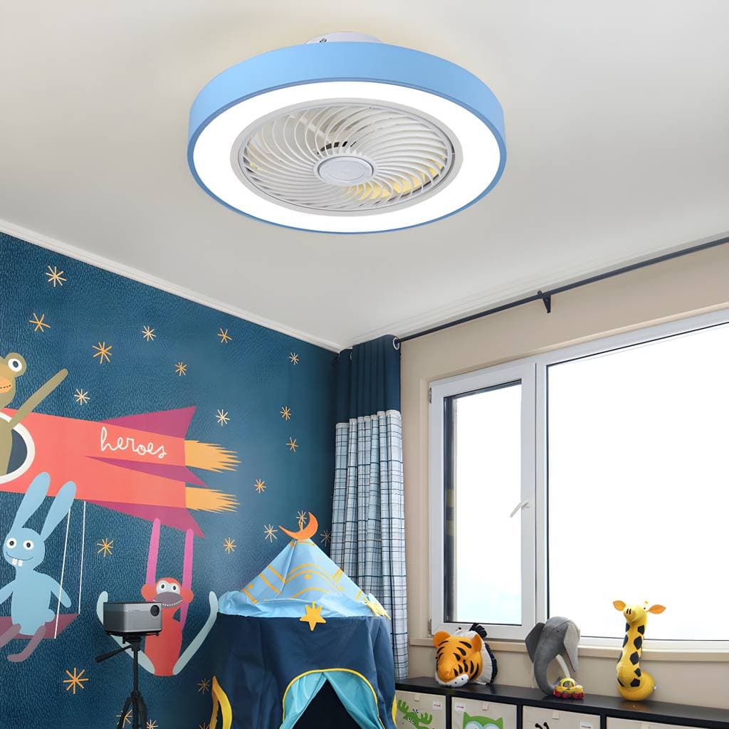 Ventoinha de teto LED Túnel de Vento em metal, estilo macaron e montagem semiembutida, para residência – product detail view 13