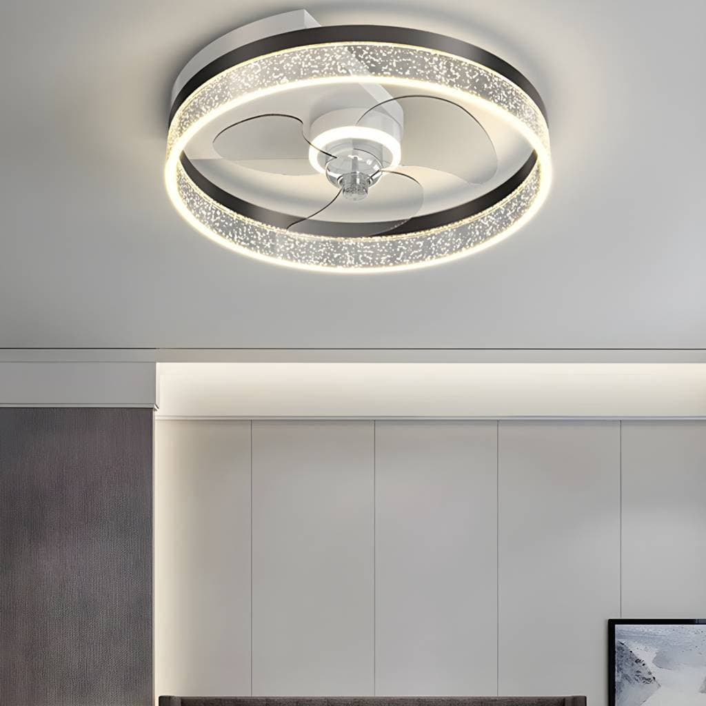 Simplicity LED-Deckenventilatorleuchte fürs Schlafzimmer, halbflächenbündig – product detail view 5