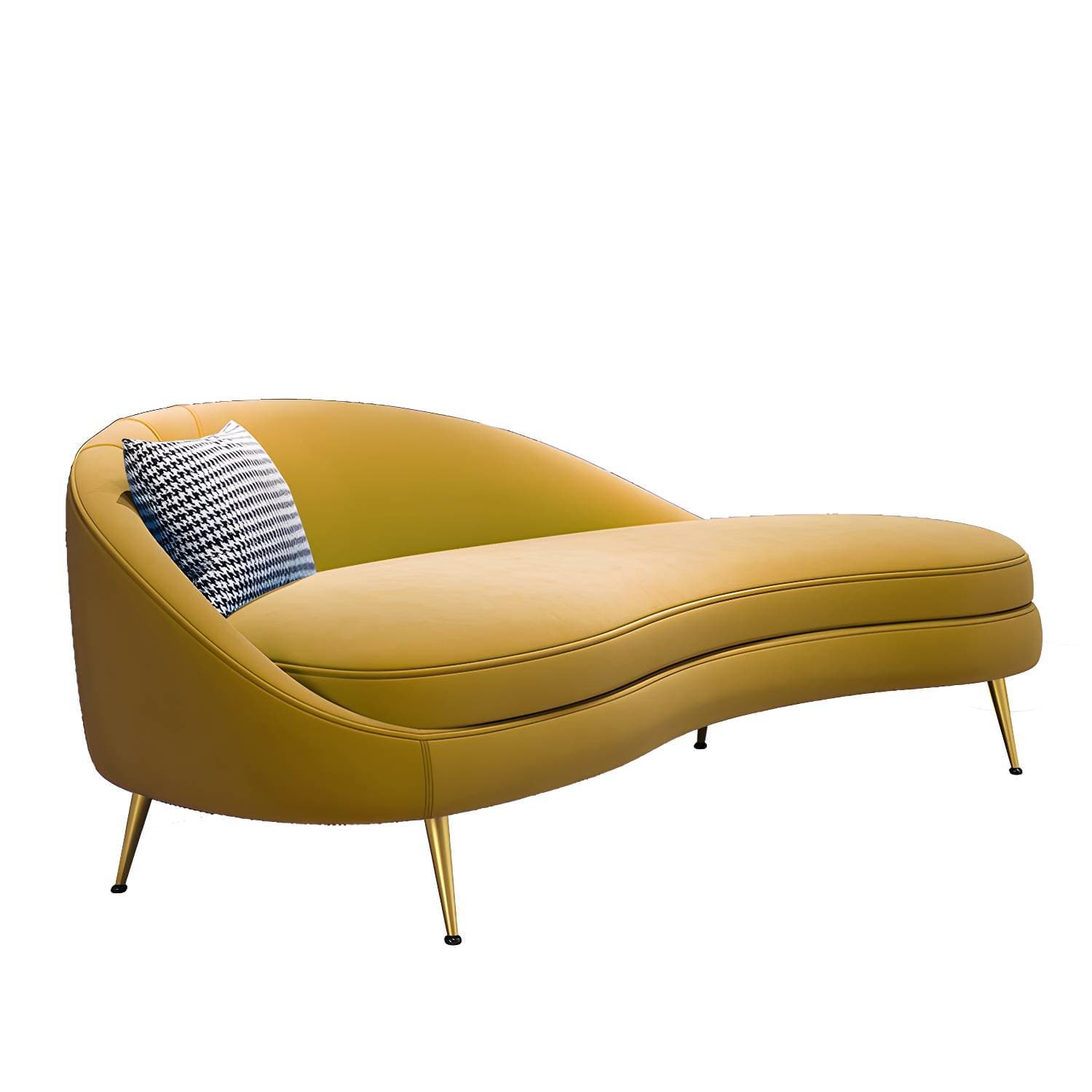 Glam Velvet 4-seat Sofa Curved Tight Back 74.80"W Sofa for Living Room – product detail view 13
