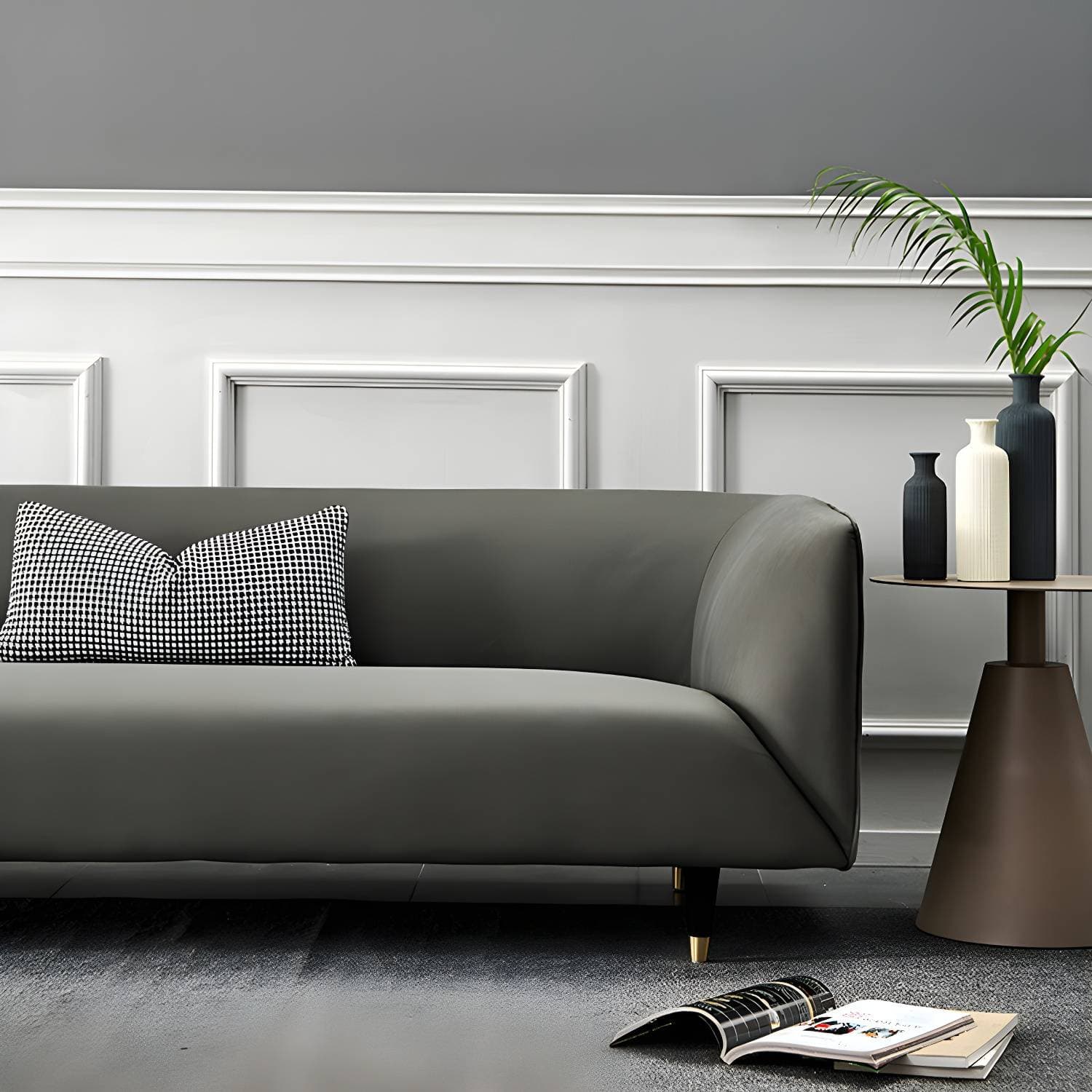 Ultra-Modern Tight Back Tuxedo Arm Stainless steel Legs Sofa with Stain Resistant – product detail view 16