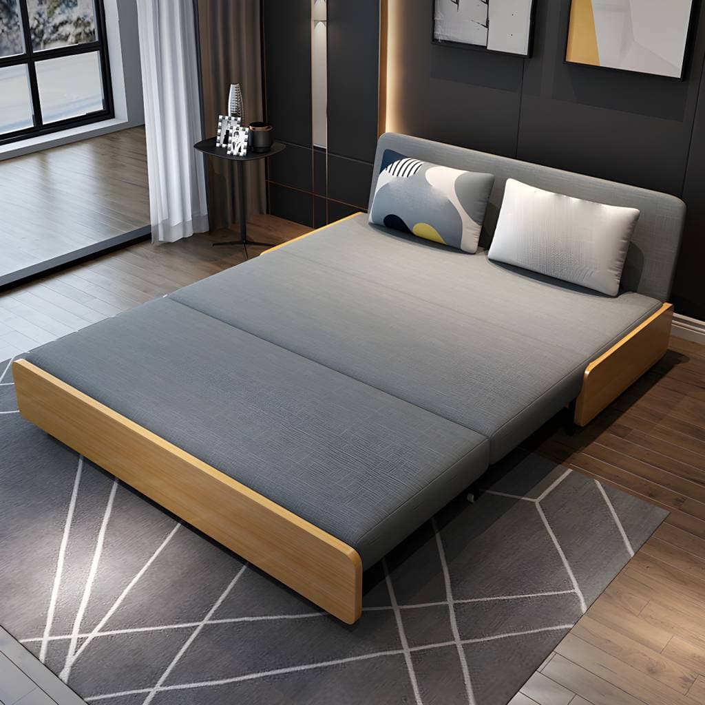 Sofá-cama sem braços em tecido resistente com encosto firme, 32,68 polegadas de altura – product detail view 4