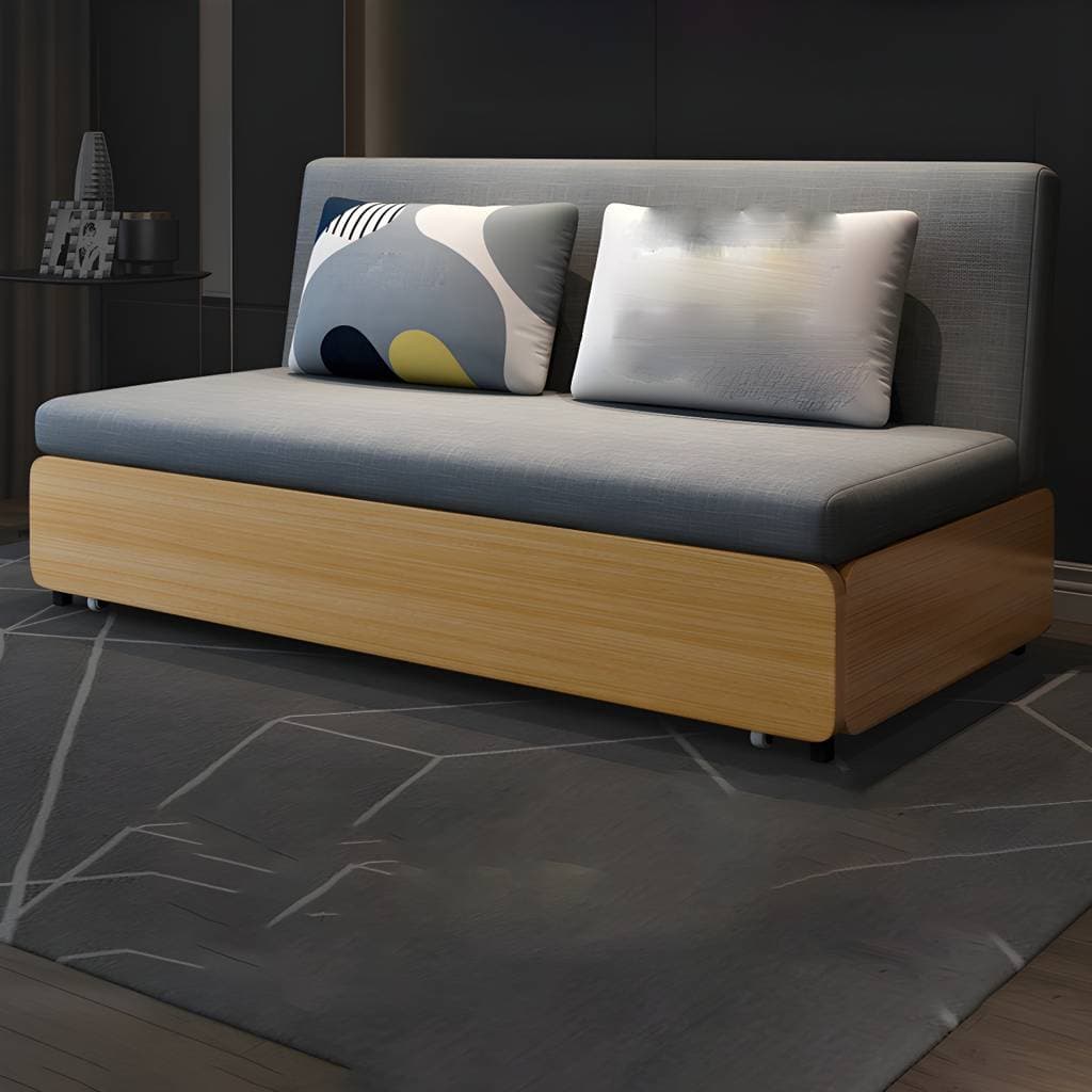 Sofá-cama sem braços em tecido resistente com encosto firme, 32,68 polegadas de altura – product detail view 8