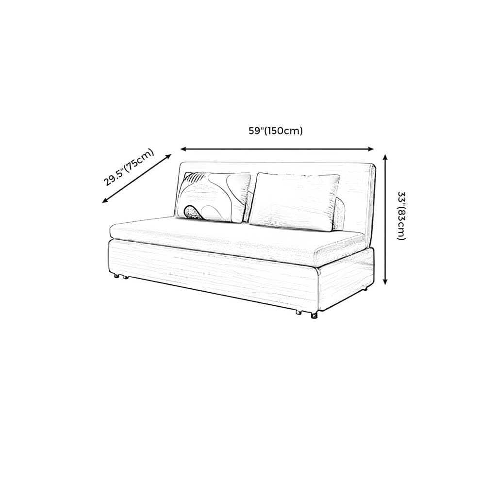 Sofá-cama sem braços em tecido resistente com encosto firme, 32,68 polegadas de altura – product detail view 11