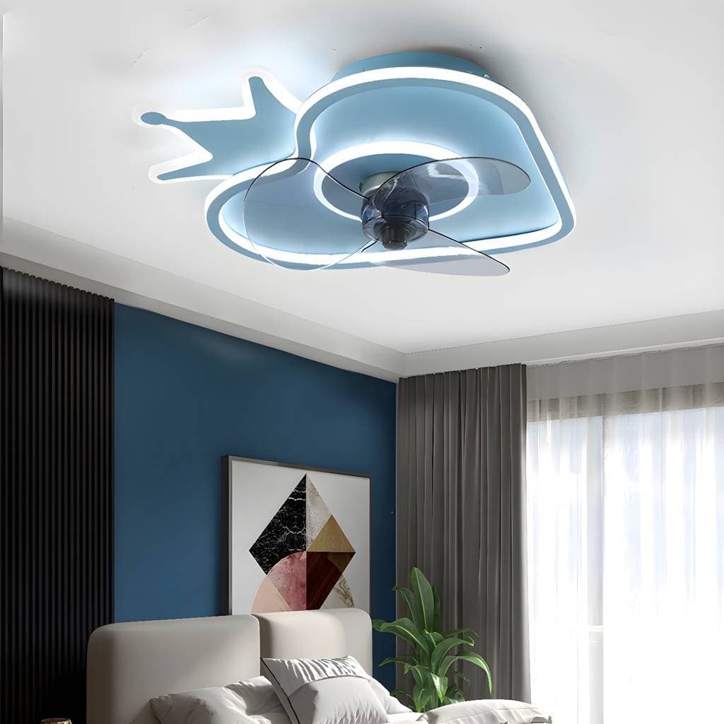 Ventoinha de teto Strawberry estilo desenho animado com candeeiro acrílico para quarto – Ceiling Fans with Lights