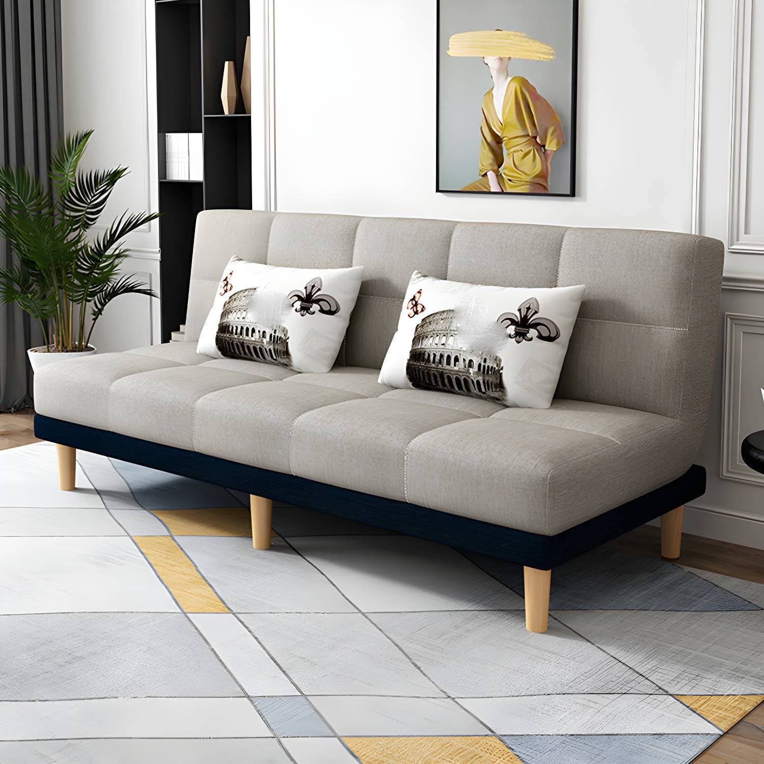 Contemporary Armless Standard Sofa Bed Dual Purpose Sofa for Living Room – product detail view 24