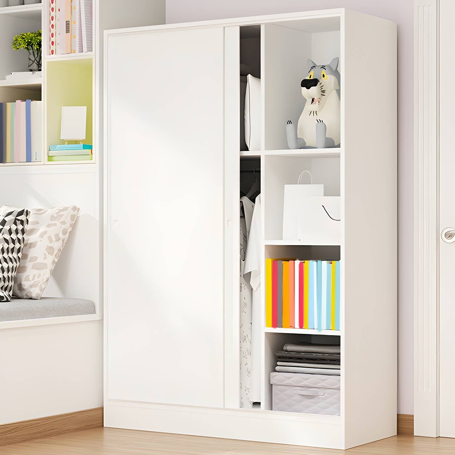 Contemporary Wardrobe Cabinet Sliding Storage Cabinet for Home – product detail view 11