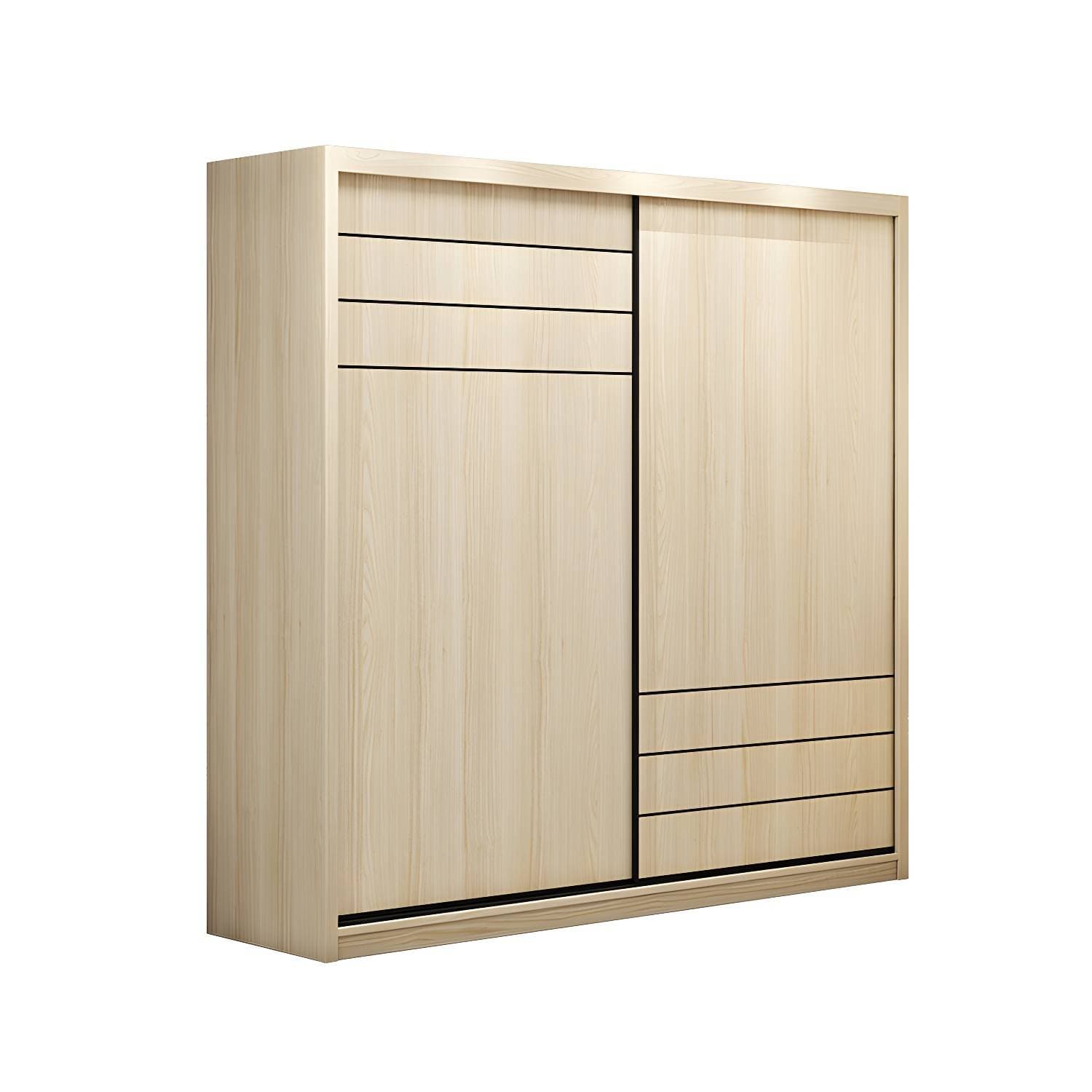 Natural Contemporary Style Wardrobe Armoire Engineered Wood Wardrobe Cabinet for Home – product detail view 3